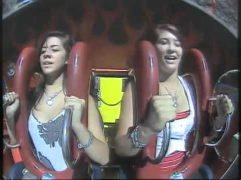 boobs flopping out|Amateur tits pop out during a roller coaster ride